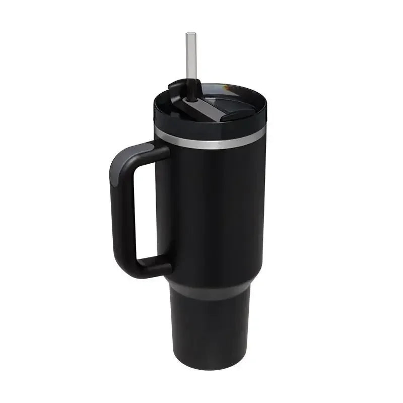 40oz Stainless Steel Insulated Tumbler with Straw & Handle