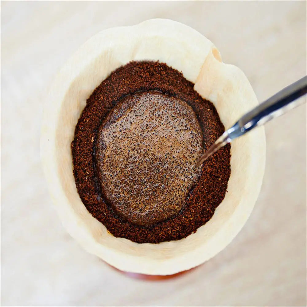 100 PCS V-Shaped Coffee Filters - Wood Pulp Cone Design