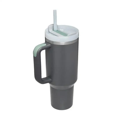40oz Stainless Steel Insulated Tumbler with Straw & Handle