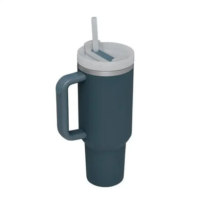 40oz Stainless Steel Insulated Tumbler with Straw & Handle