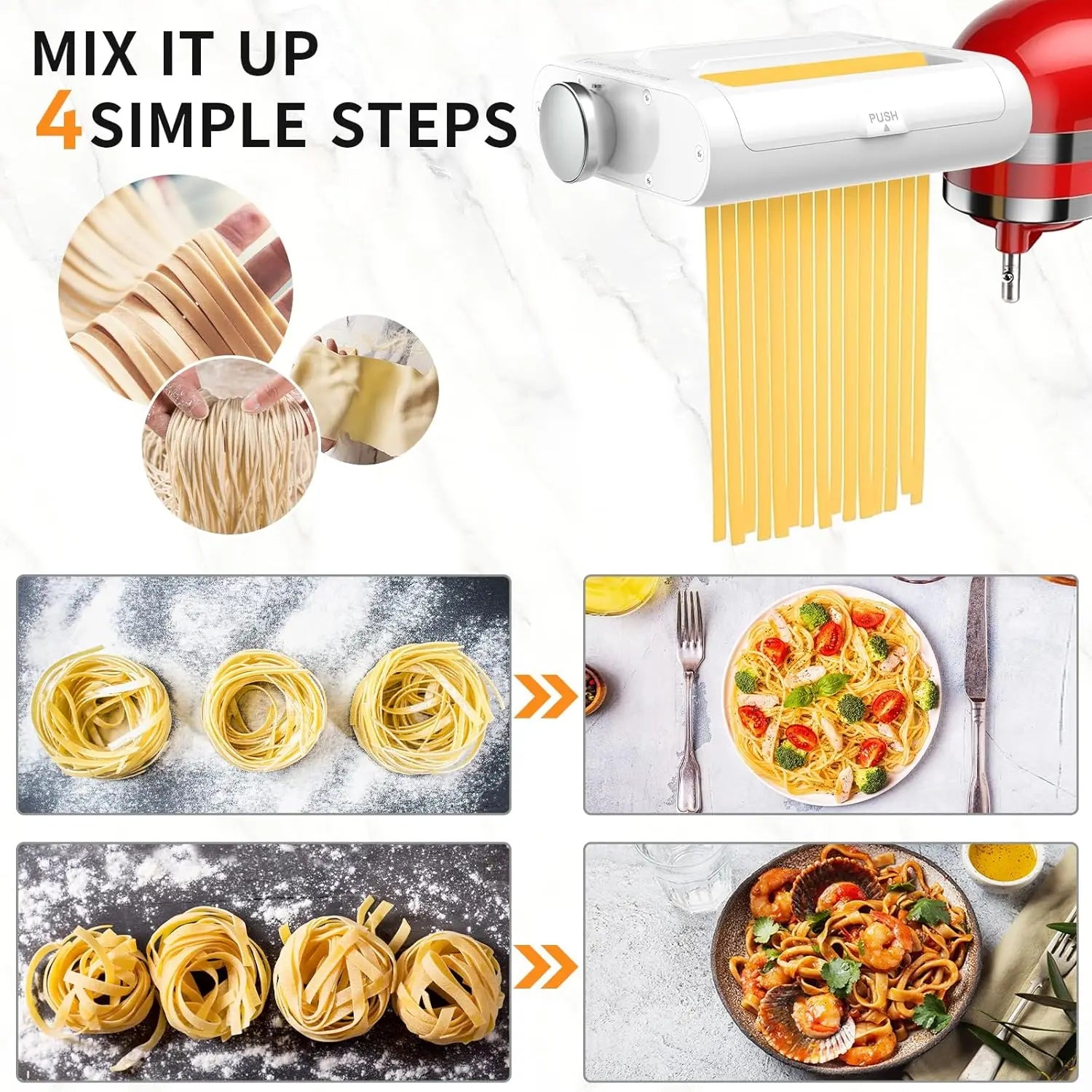 3-In-1 Electric Pasta Maker for Kitchenaid Stand Mixers