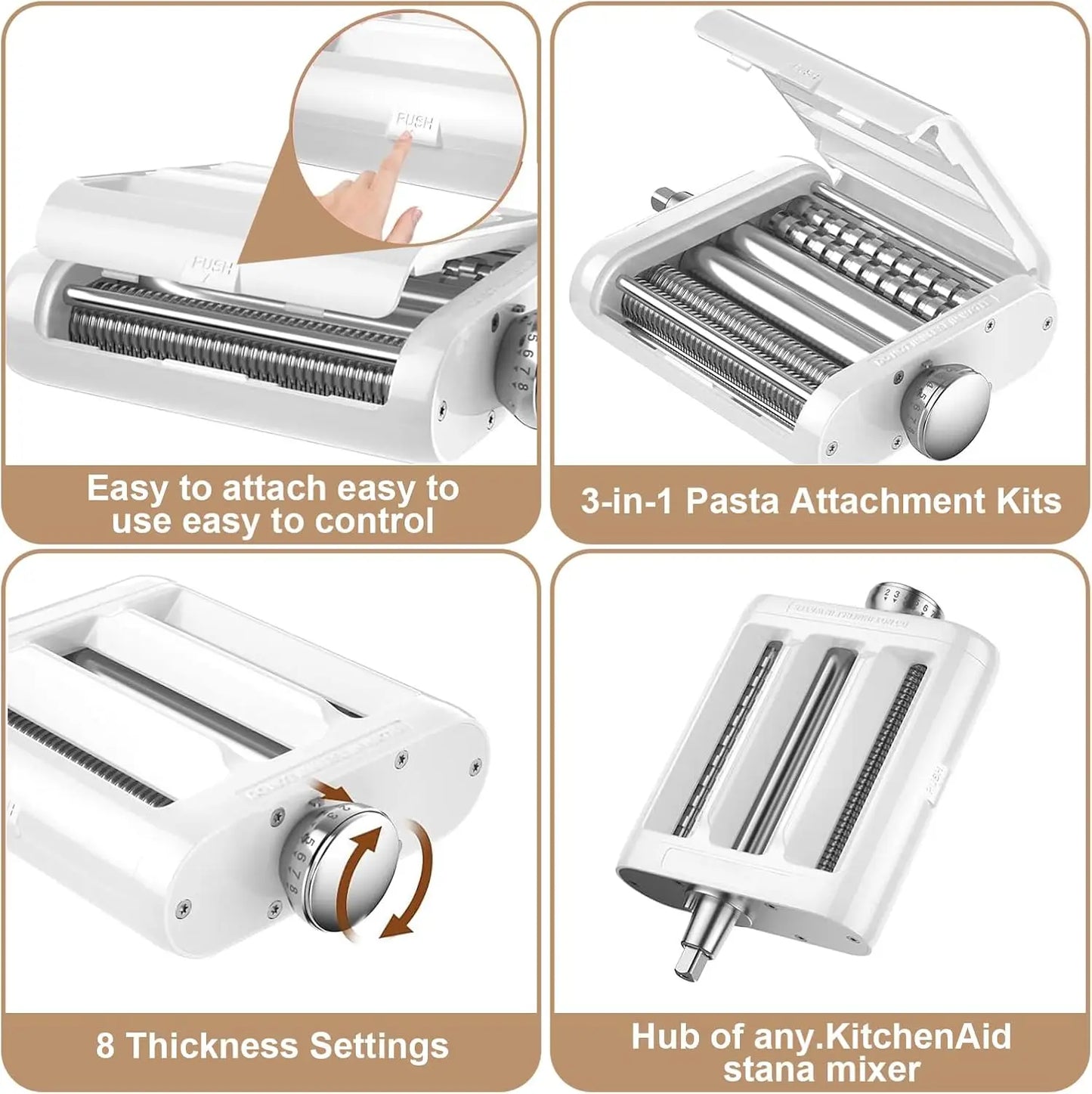 3-In-1 Electric Pasta Maker for Kitchenaid Stand Mixers