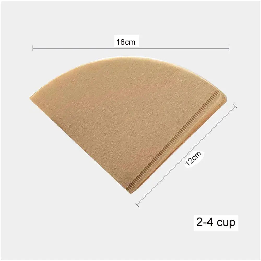 100 PCS V-Shaped Coffee Filters - Wood Pulp Cone Design