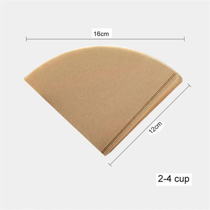 100 PCS V-Shaped Coffee Filters - Wood Pulp Cone Design