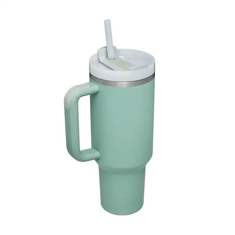 40oz Stainless Steel Insulated Tumbler with Straw & Handle