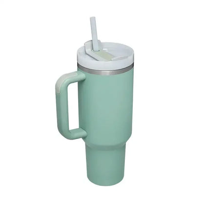 40oz Stainless Steel Insulated Tumbler with Straw & Handle