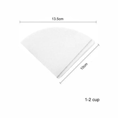100 PCS V-Shaped Coffee Filters - Wood Pulp Cone Design