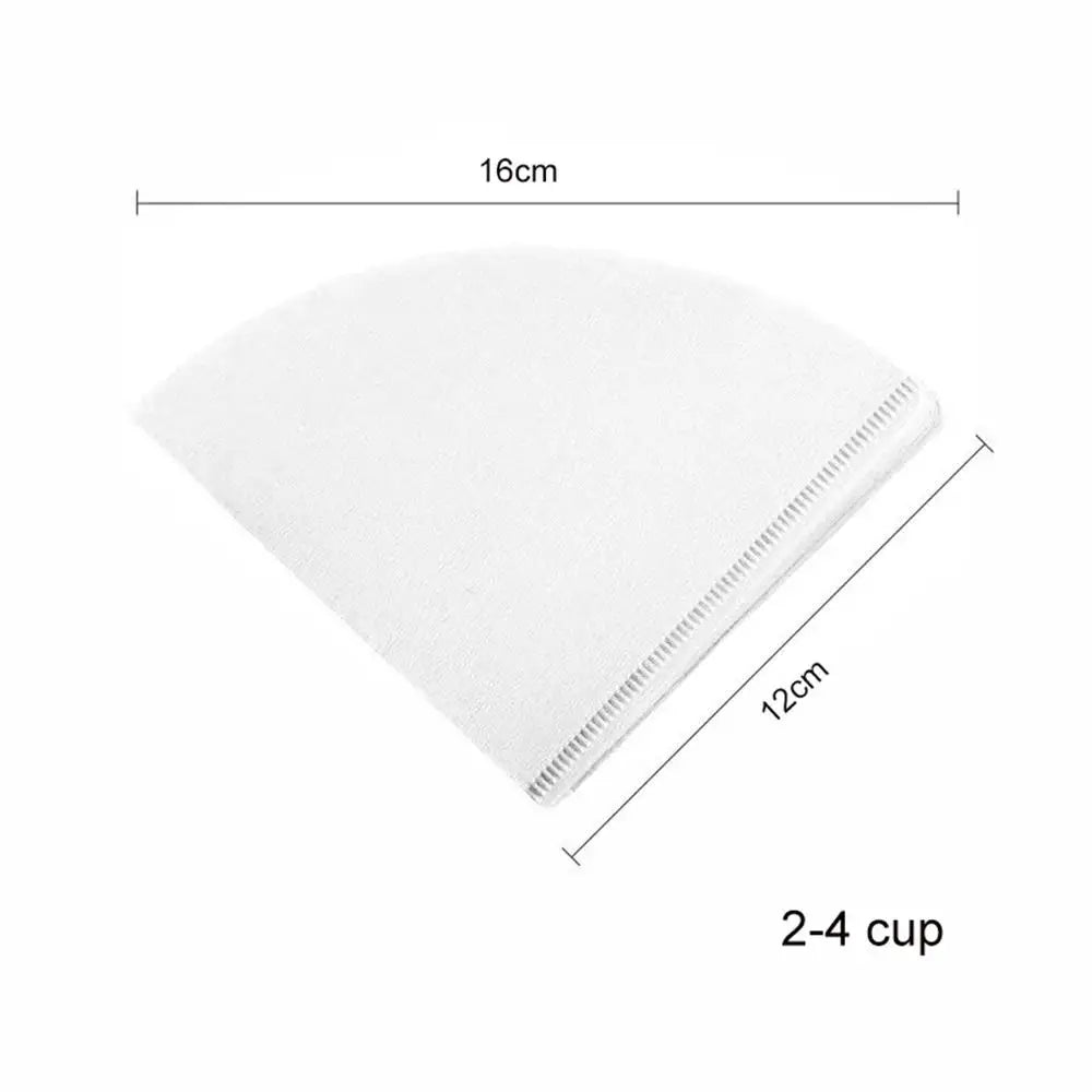 100 PCS V-Shaped Coffee Filters - Wood Pulp Cone Design
