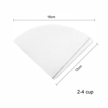 100 PCS V-Shaped Coffee Filters - Wood Pulp Cone Design