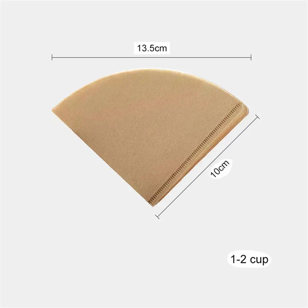 100 PCS V-Shaped Coffee Filters - Wood Pulp Cone Design