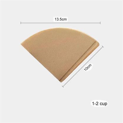 100 PCS V-Shaped Coffee Filters - Wood Pulp Cone Design