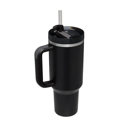40oz Stainless Steel Insulated Tumbler with Straw & Handle
